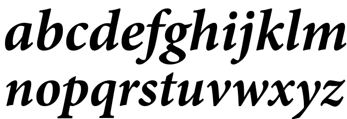 PentaGram s Gothika Bold Italic Schriftart Kleinbuchstaben