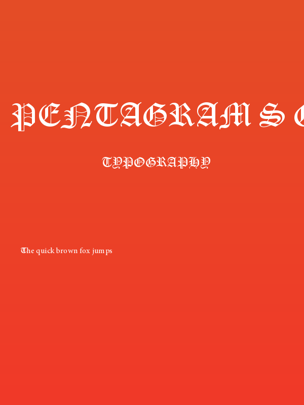 PentaGram s Gothika Regular Poster