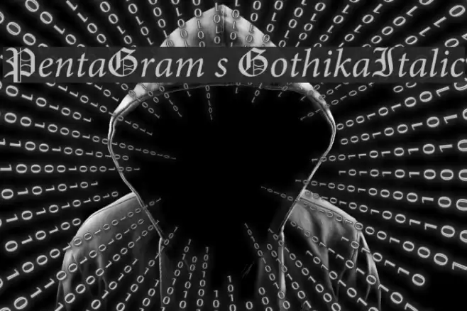 PentaGram s GothikaItalic Font examples