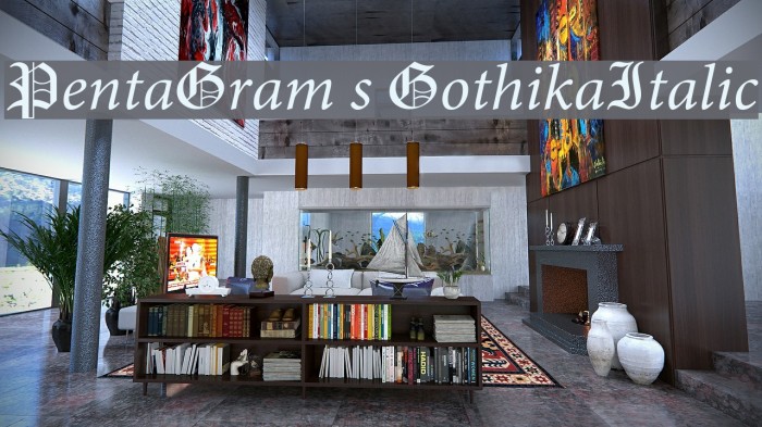 PentaGram s GothikaItalic Font examples