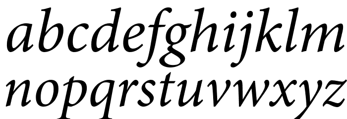 PentaGram s GothikaItalic Font LOWERCASE