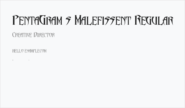 PentaGram s Malefissent Regular Business Card