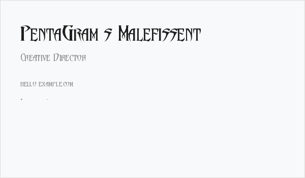 PentaGram s Malefissent Business Card