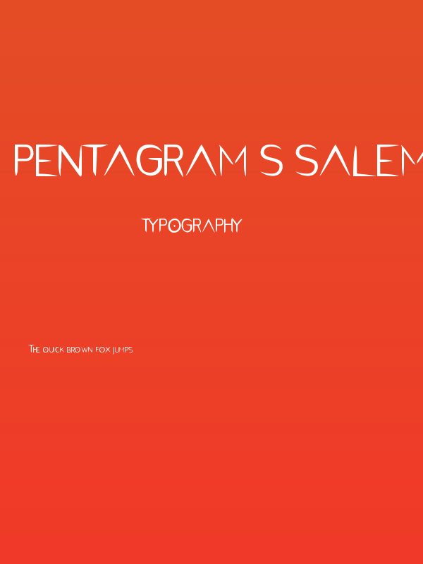 PentaGram s Salemica Eximius Regular Poster