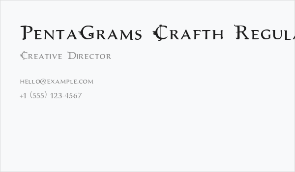 PentaGrams Crafth Regular Business Card