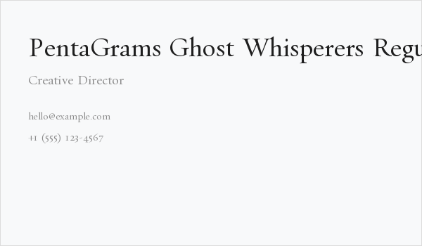 PentaGrams Ghost Whisperers Regular Business Card