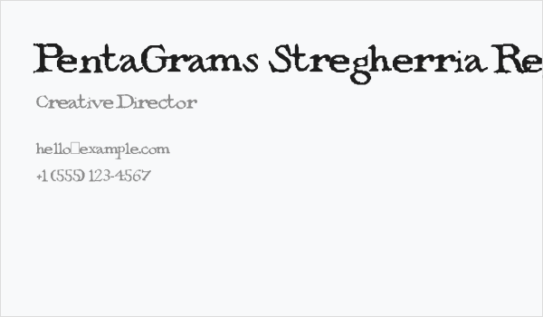 PentaGrams Stregherria Regular Business Card