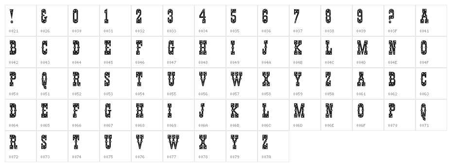 Pentagon Character Map