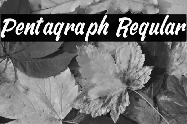 Pentagraph Regular Font examples