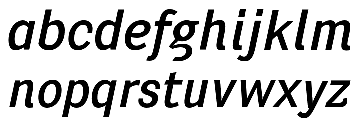 Pentay Sans Reg Italic Font LOWERCASE