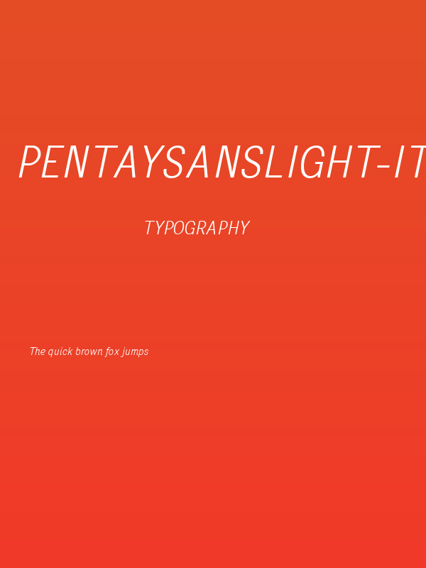 PentaySansLight-Italic Poster