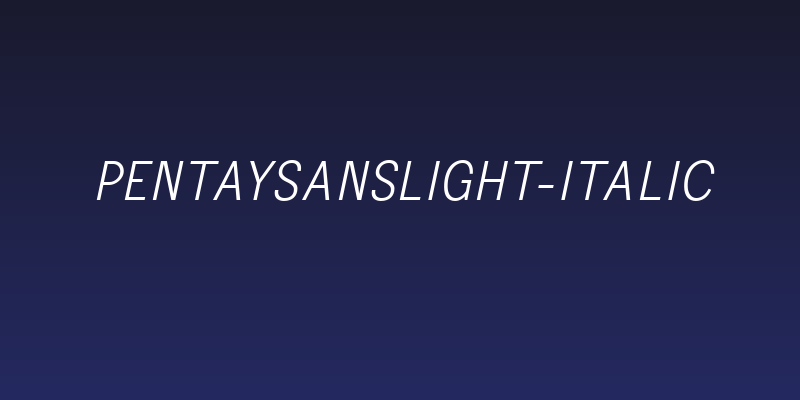 PentaySansLight-Italic Social Header