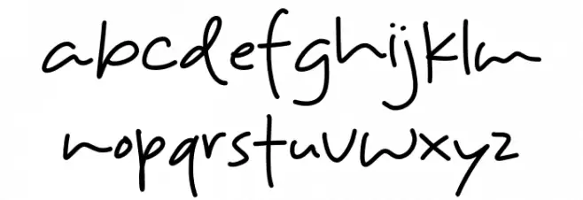Pentol Handwriting फ़ॉन्ट लोअरकेस