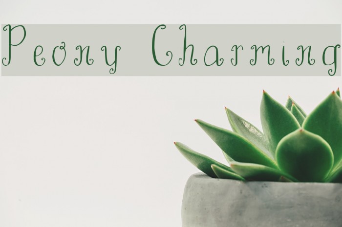 Peony Charming फ़ॉन्ट examples