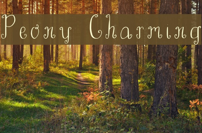 Peony Charming फ़ॉन्ट examples