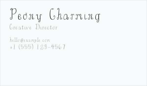 Peony Charming Business Card