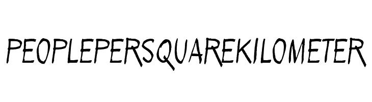 People per square kilometer  font caratteri gratis