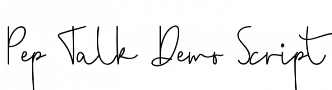 Pep Talk Demo Script  Frei Schriftart Herunterladen