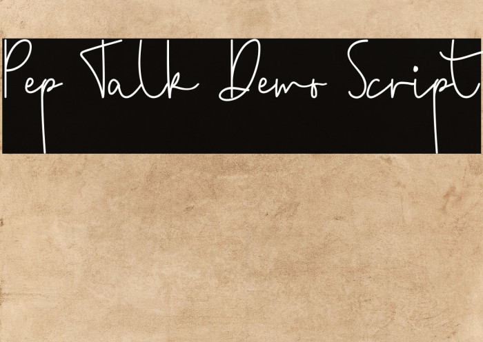 Pep Talk Demo Script Example 1