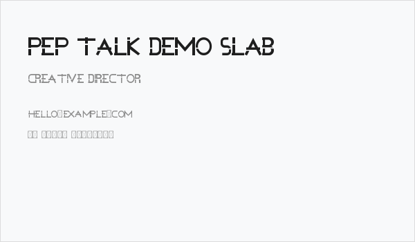 Pep Talk Demo Slab Business Card