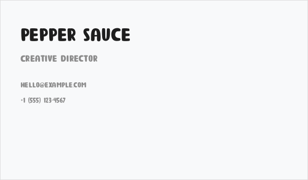 Pepper Sauce Business Card
