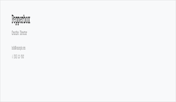 Pepperbox Business Card