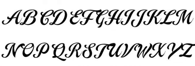 Pepperidge Script PERSONAL Regular Caratteri MAIUSCOLE