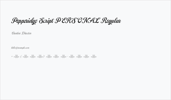 Pepperidge Script PERSONAL Regular Business Card