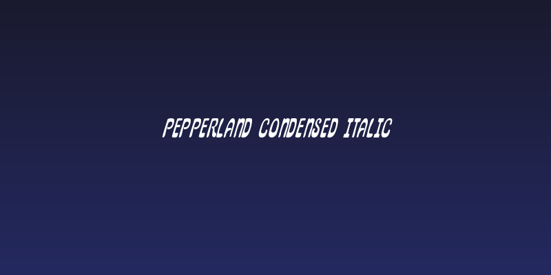 Pepperland Condensed Italic Social Header