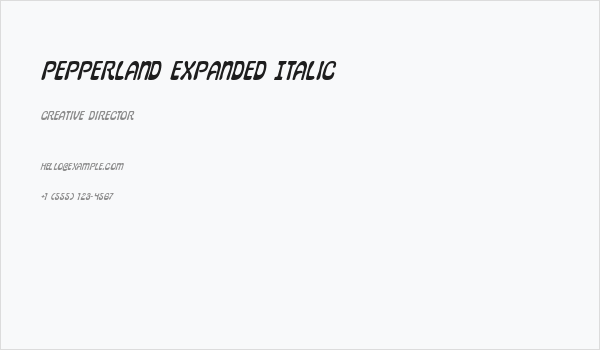 Pepperland Expanded Italic Business Card