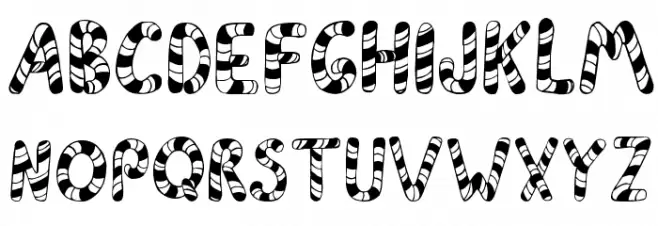 PeppermintCanes Schriftart Groß