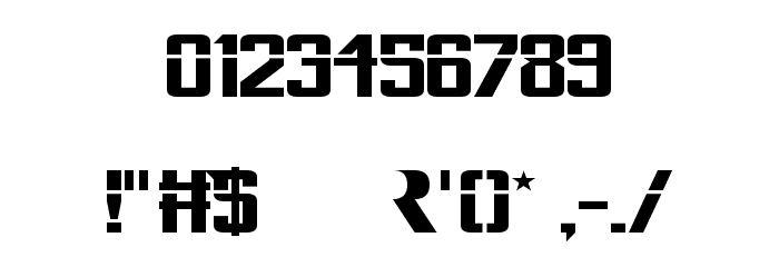 Perfect Dark Zero Font OTHER CHARS