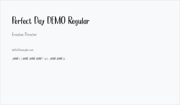 Perfect Day DEMO Regular Business Card