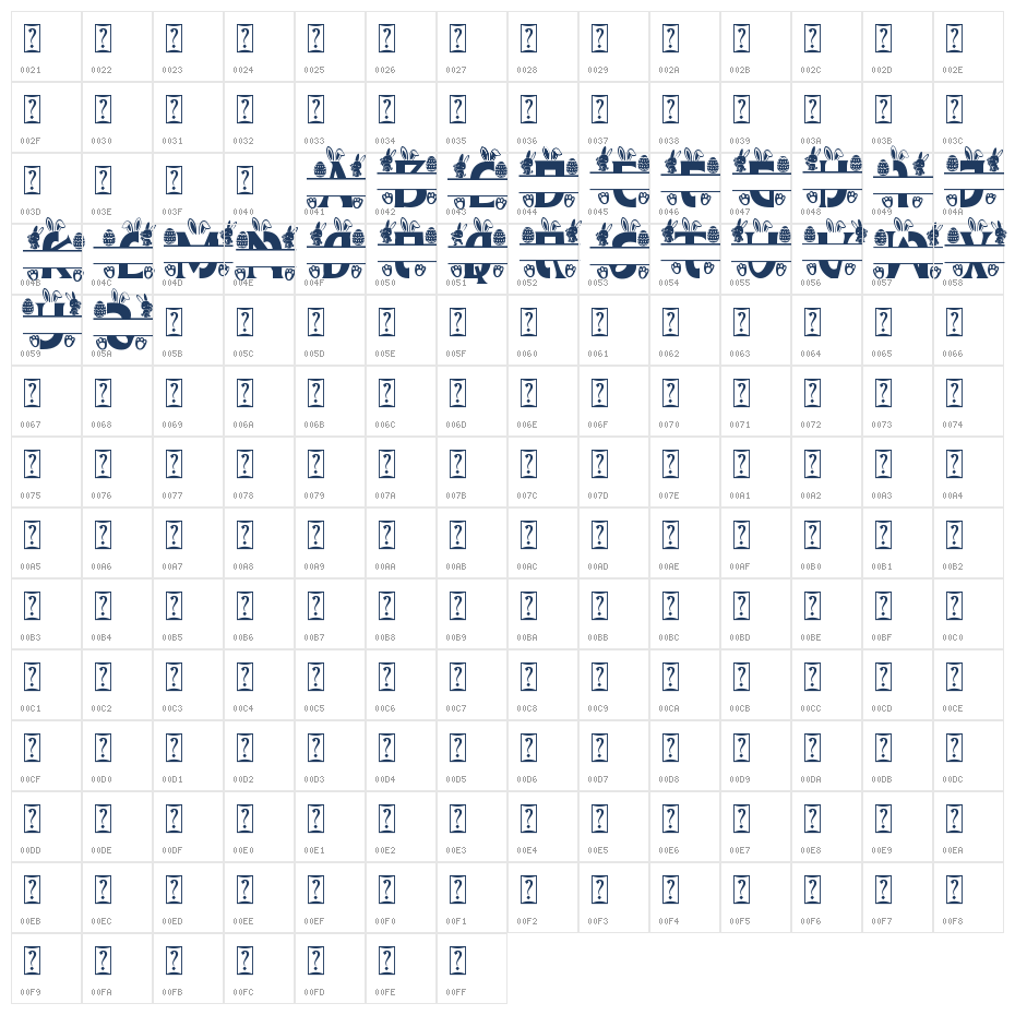 Perfect Easter Monogram Character Map