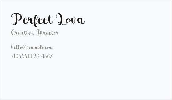 Perfect Lova Business Card