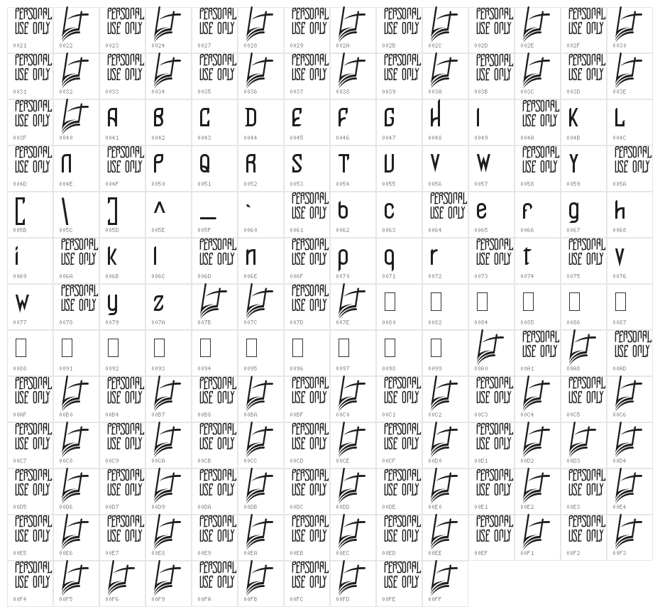 Perfect Night tiny Character Map