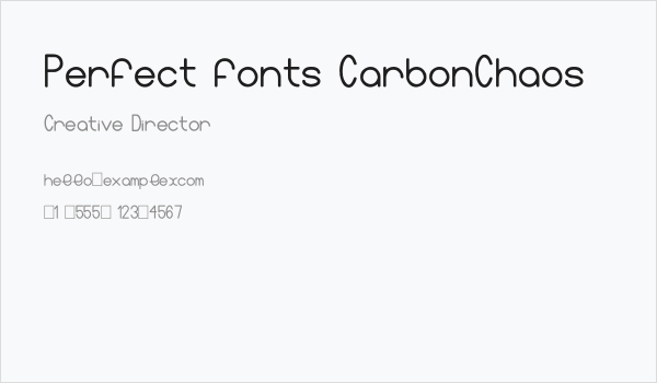 Perfect fonts CarbonChaos Business Card