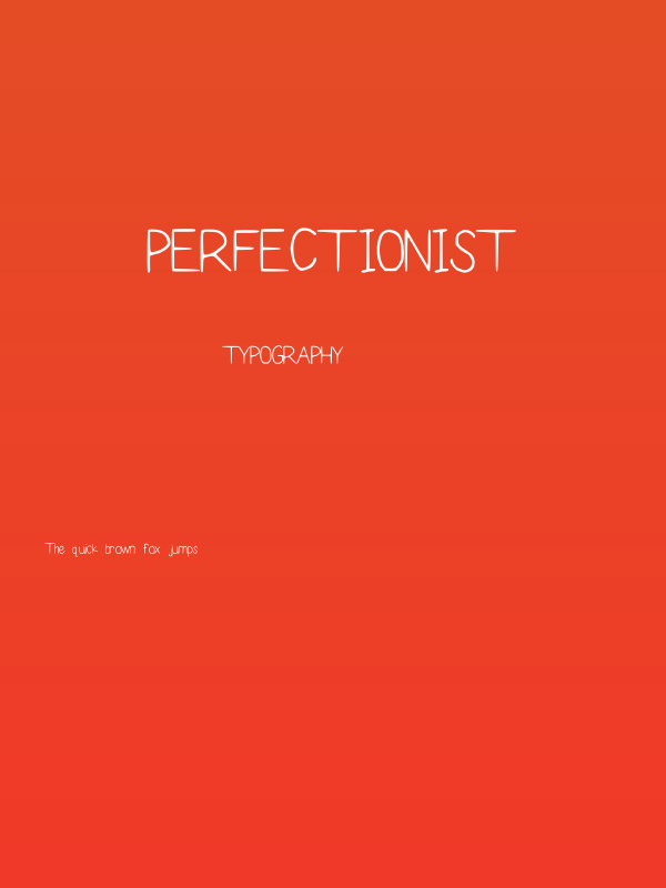 Perfectionist Poster