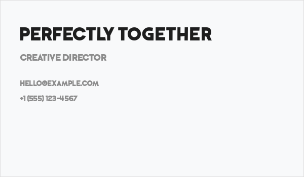 Perfectly Together Business Card