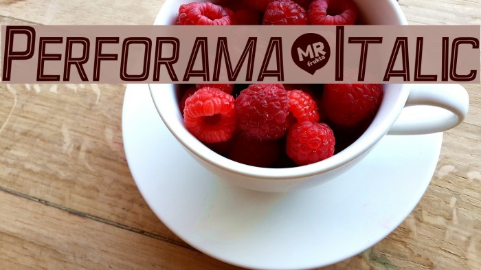 Perforama-Italic Font examples
