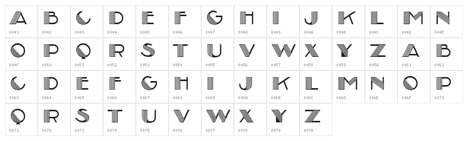 Performer Regular Character Map