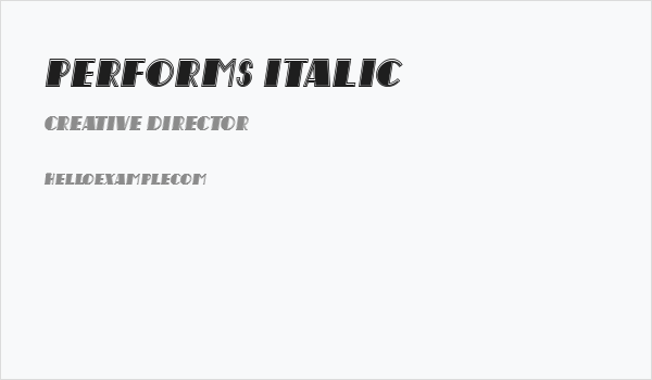 Performs Italic Business Card