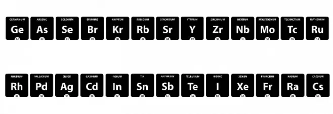 Periodic Table of Elements Шрифта ВЕРХНИЙ