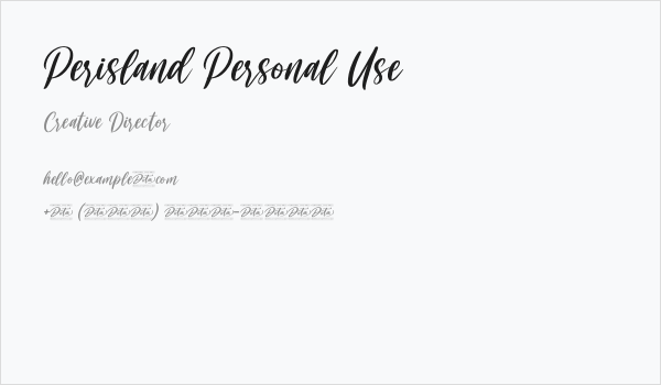 Perisland Personal Use Business Card