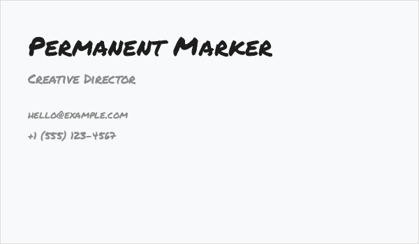 Permanent Marker Business Card