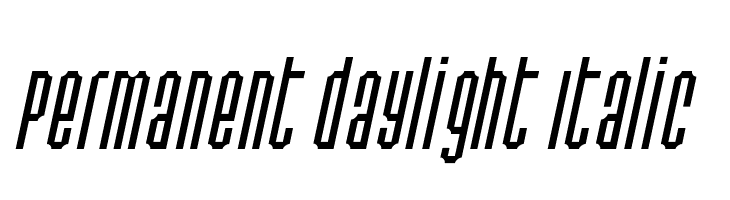 Permanent daylight Italic Font