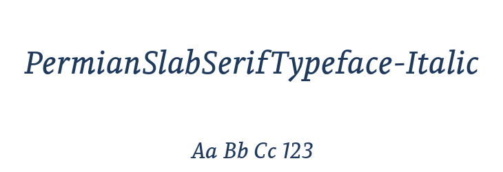 PermianSlabSerifTypeface-Italic Font Preview