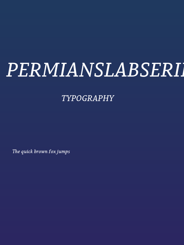 PermianSlabSerifTypeface-Italic Poster
