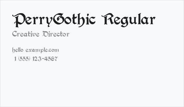 PerryGothic Regular Business Card