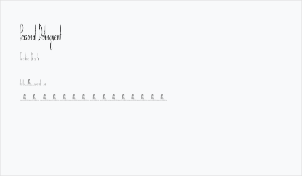 Personal Delinquent Business Card